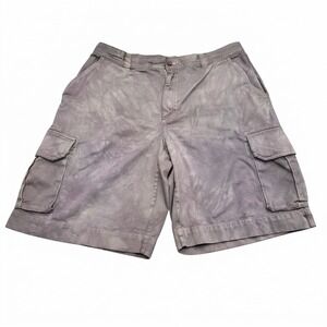 John Ashford Mens 36 Cargo Shorts Purple Grey Tie Dye Over-Dyed 100%‎ Cotton